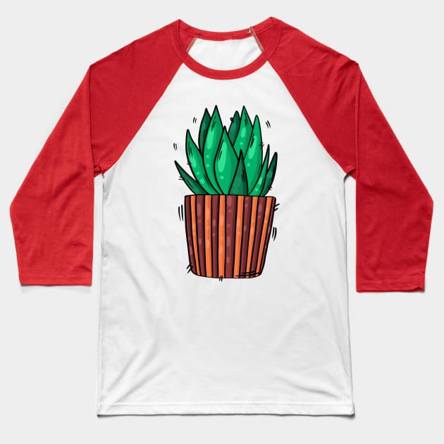 Cactus Baseball T-Shirt by Liseevna